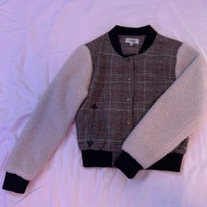 Charlotte Russe patterned faux fur jacket, size S